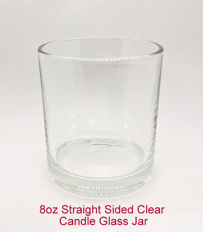 8oz Straight Sided Clear Candle Glass Jar (12pcs)