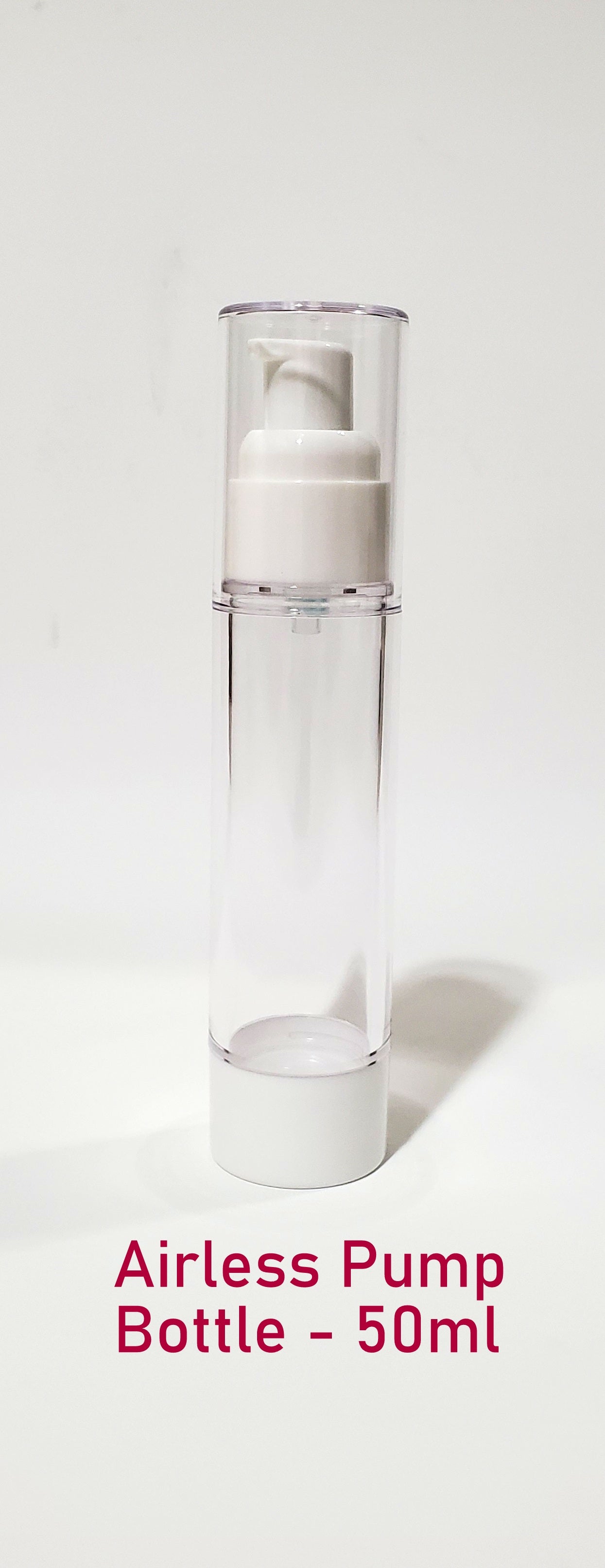 Clear Airless PUMP Bottle - 50ml (Reusable) (Discount - Case of 80pcs)