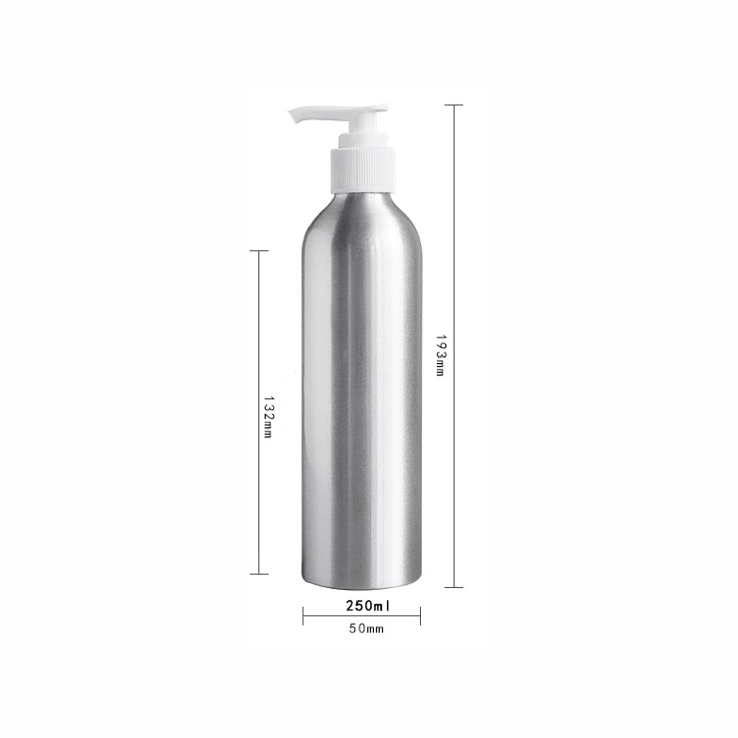 Aluminum Bottle with White Pump - 250ml