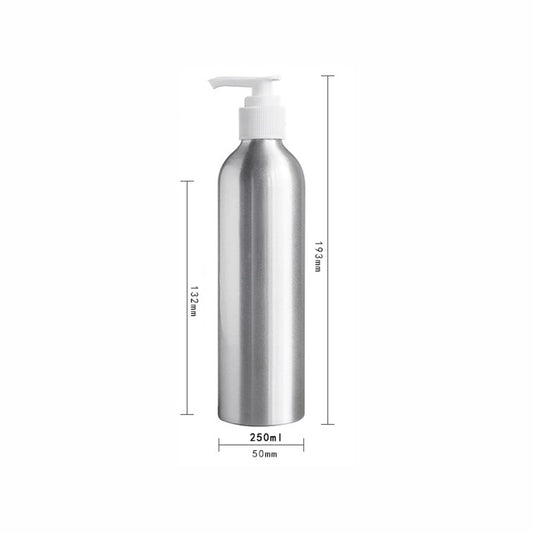 Aluminum Bottle with White Pump - 250ml