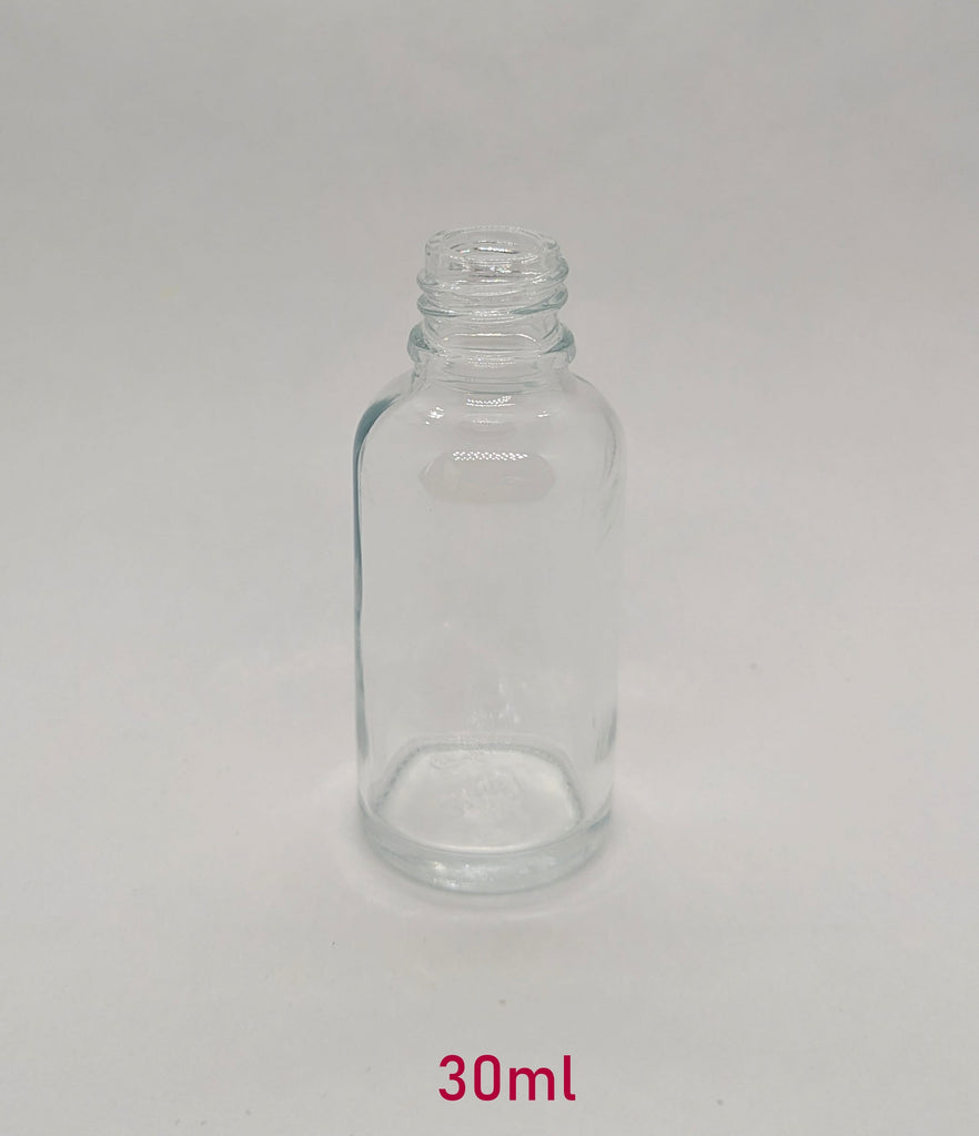 New Essential Oil Glass Bottle - Clear - 30ml / 1oz