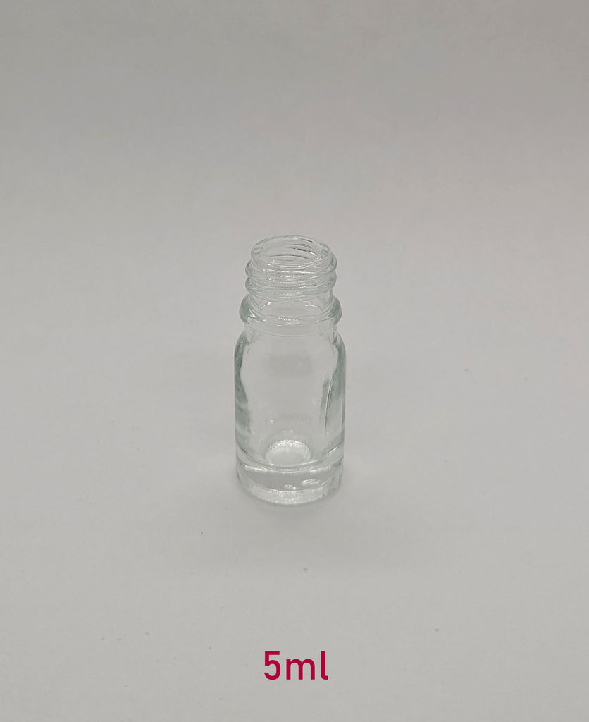 New Essential Oil Glass Bottle - Clear - 5ml / 0.17oz