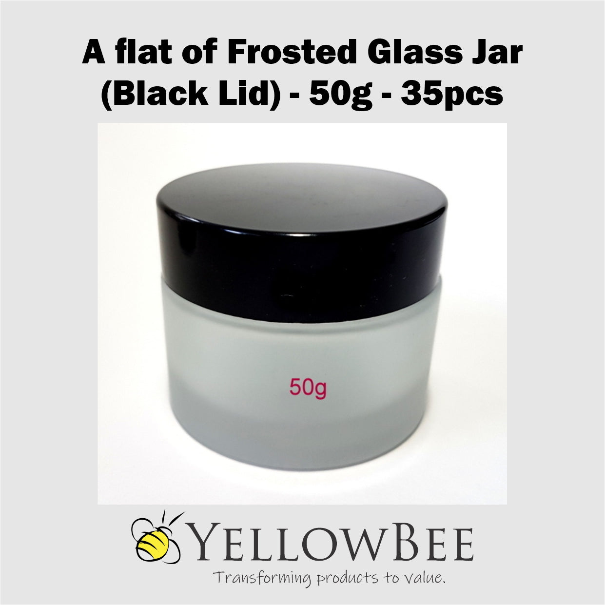 Frosted Glass Jar (Black Lid) - 50g / 1.8oz