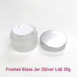 Frosted Glass Jar (Silver Lid) - 30g / 1oz