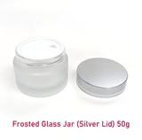 Frosted Glass Jar (Silver Lid) - 50g / 1.8oz