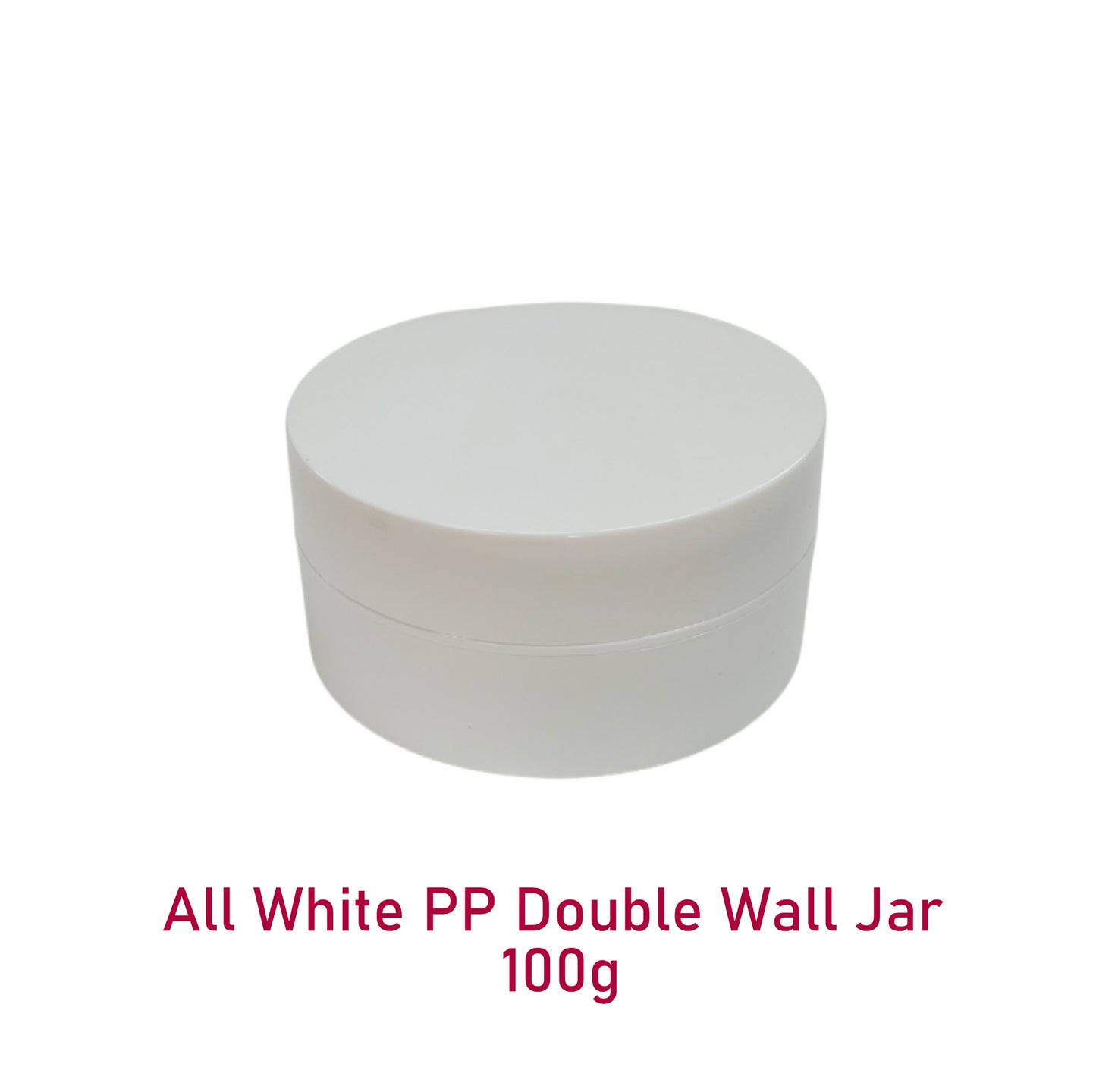 All White PP Double Wall Jar - 100g