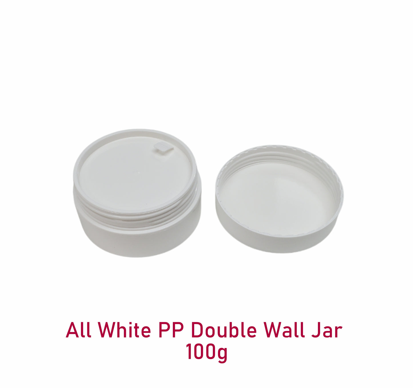 All White PP Double Wall Jar - 100g
