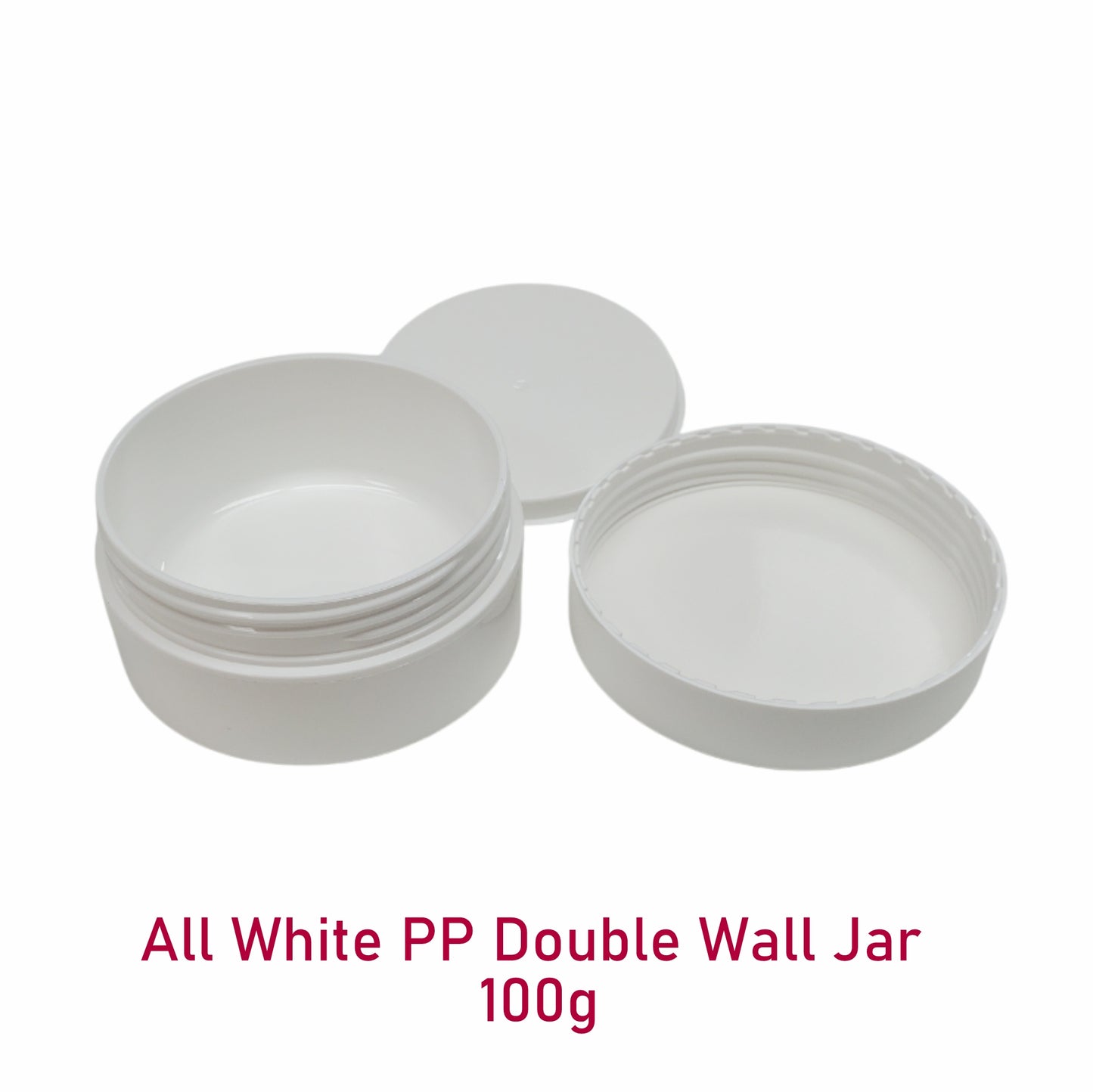 All White PP Double Wall Jar - 100g