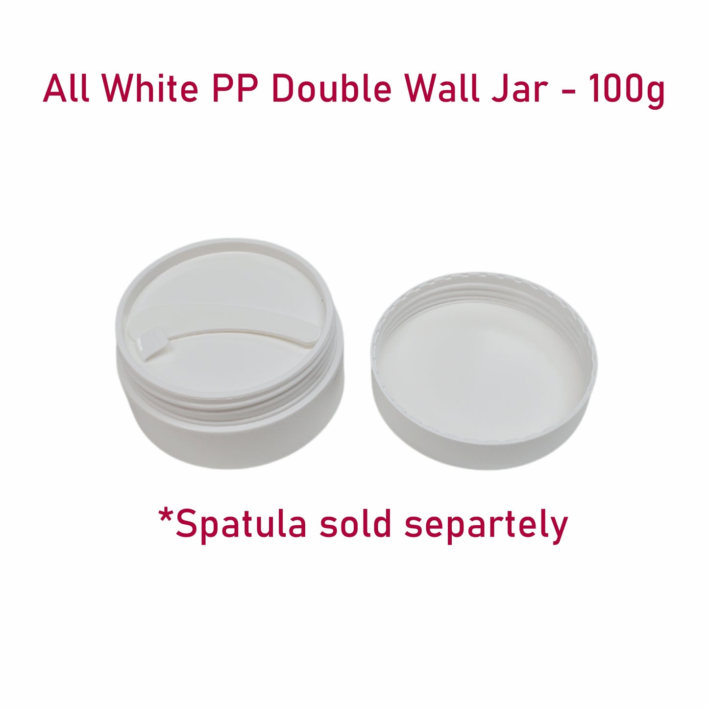 All White PP Double Wall Jar - 100g