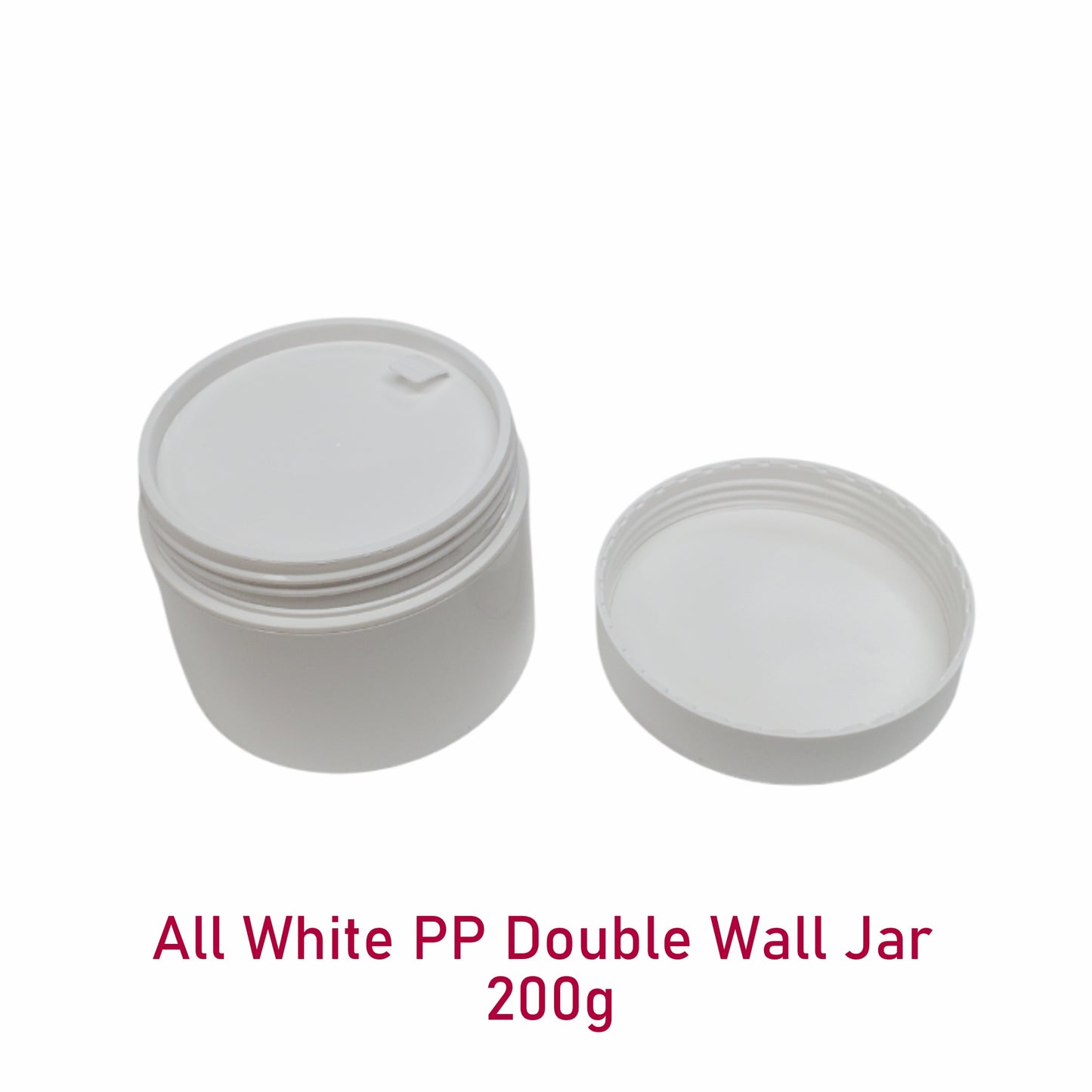 All White PP Double Wall Jar - 200g