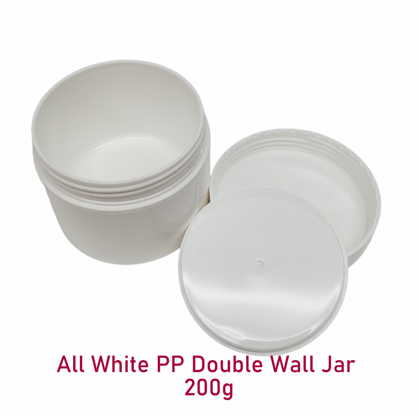 All White PP Double Wall Jar - 200g
