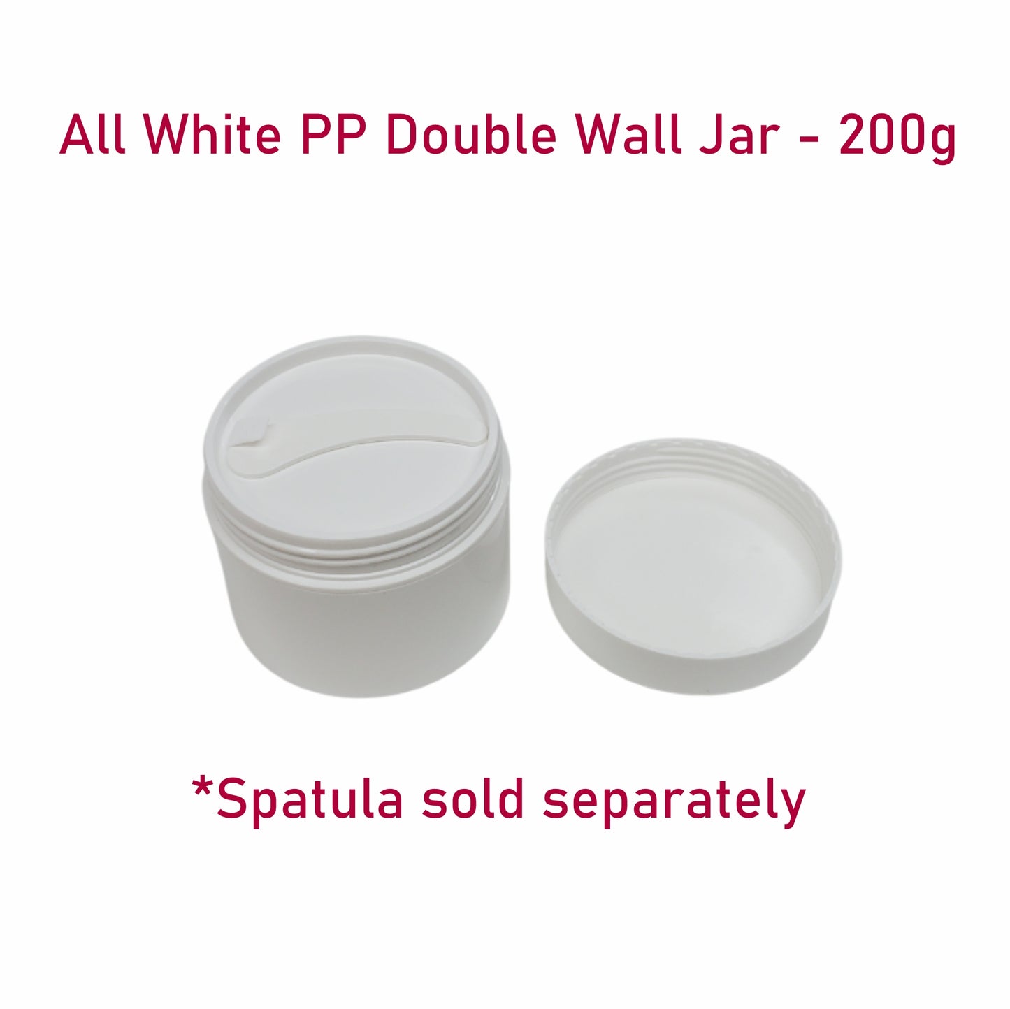 All White PP Double Wall Jar - 200g
