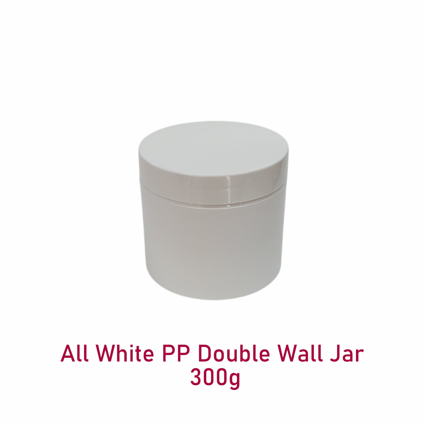 All White PP Double Wall Jar - 300g