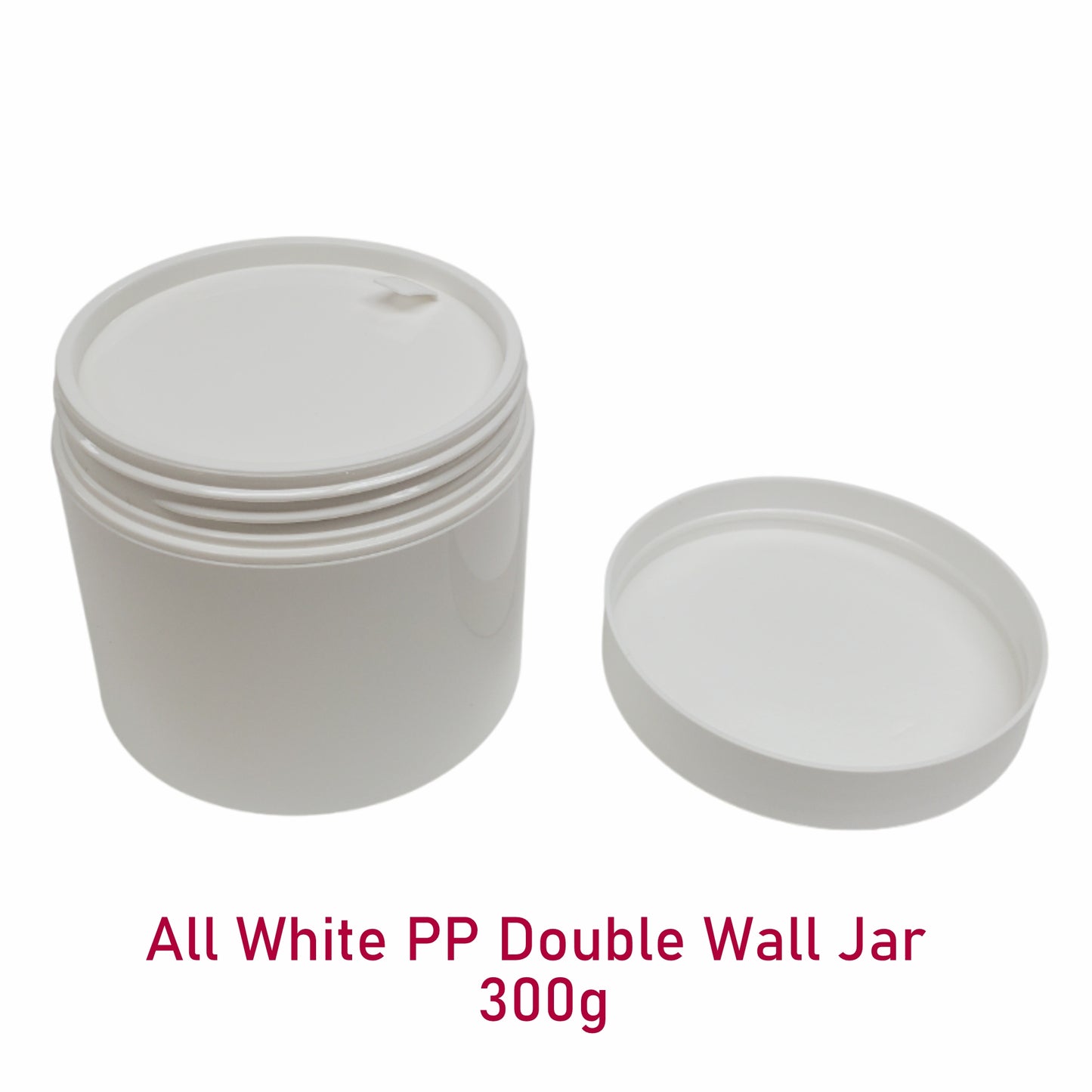 All White PP Double Wall Jar - 300g