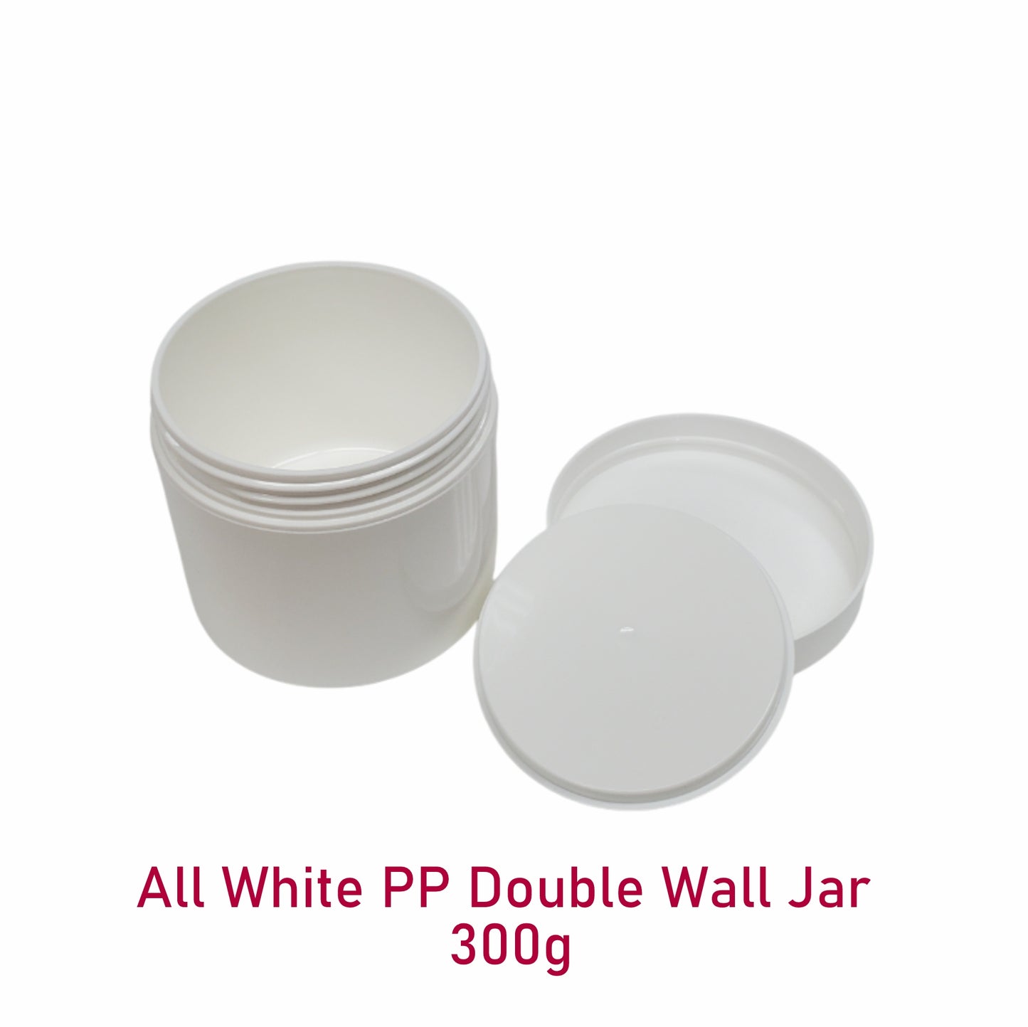 All White PP Double Wall Jar - 300g