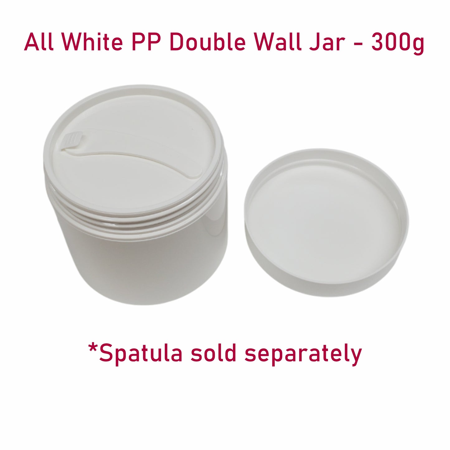 All White PP Double Wall Jar - 300g