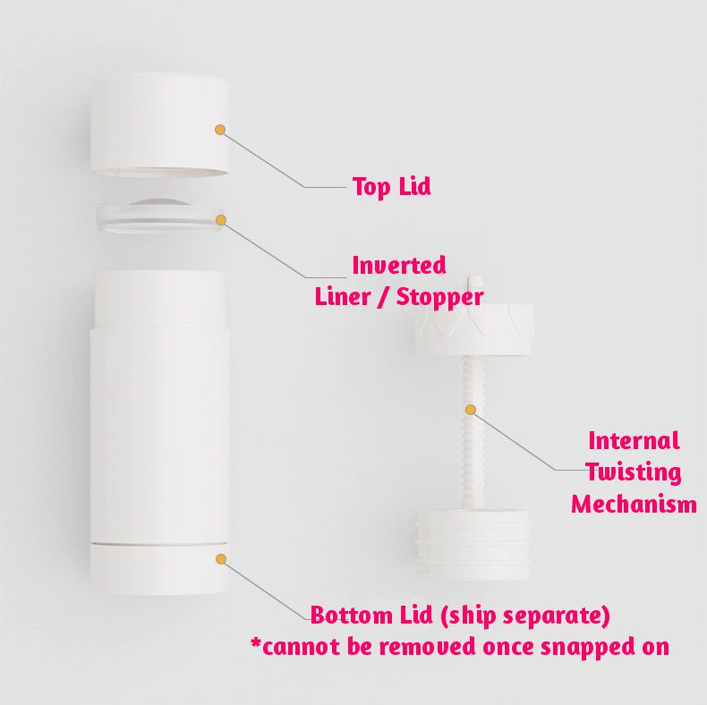 Large Round Deodorant Tube (Opaque) - 65g
