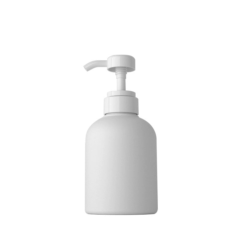 White Soft Touch Boston Round Pump Bottle - 300ml