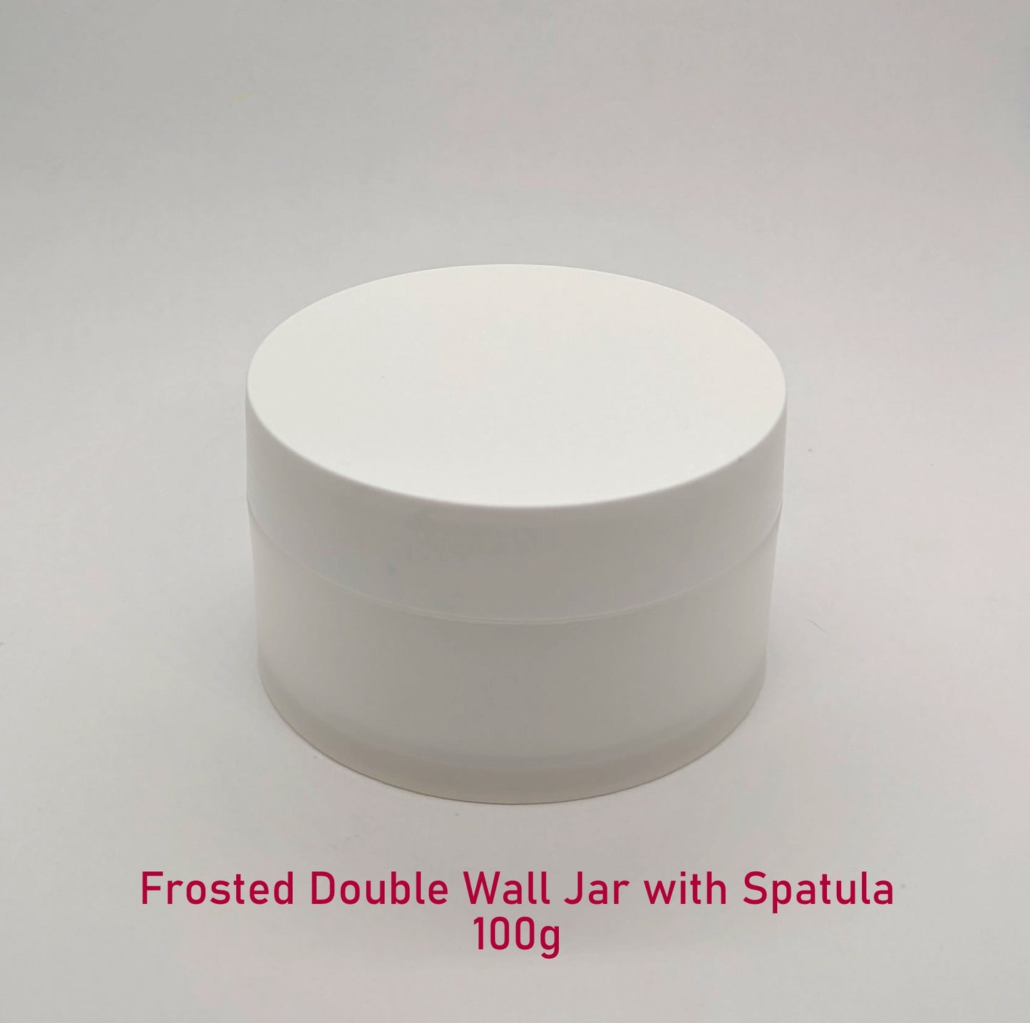 Frosted Double Wall White Jar with Spatula - 100g