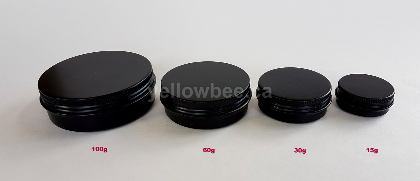 Metal Tin (Matte Black) with Screw Lid - 60g / 2.12oz