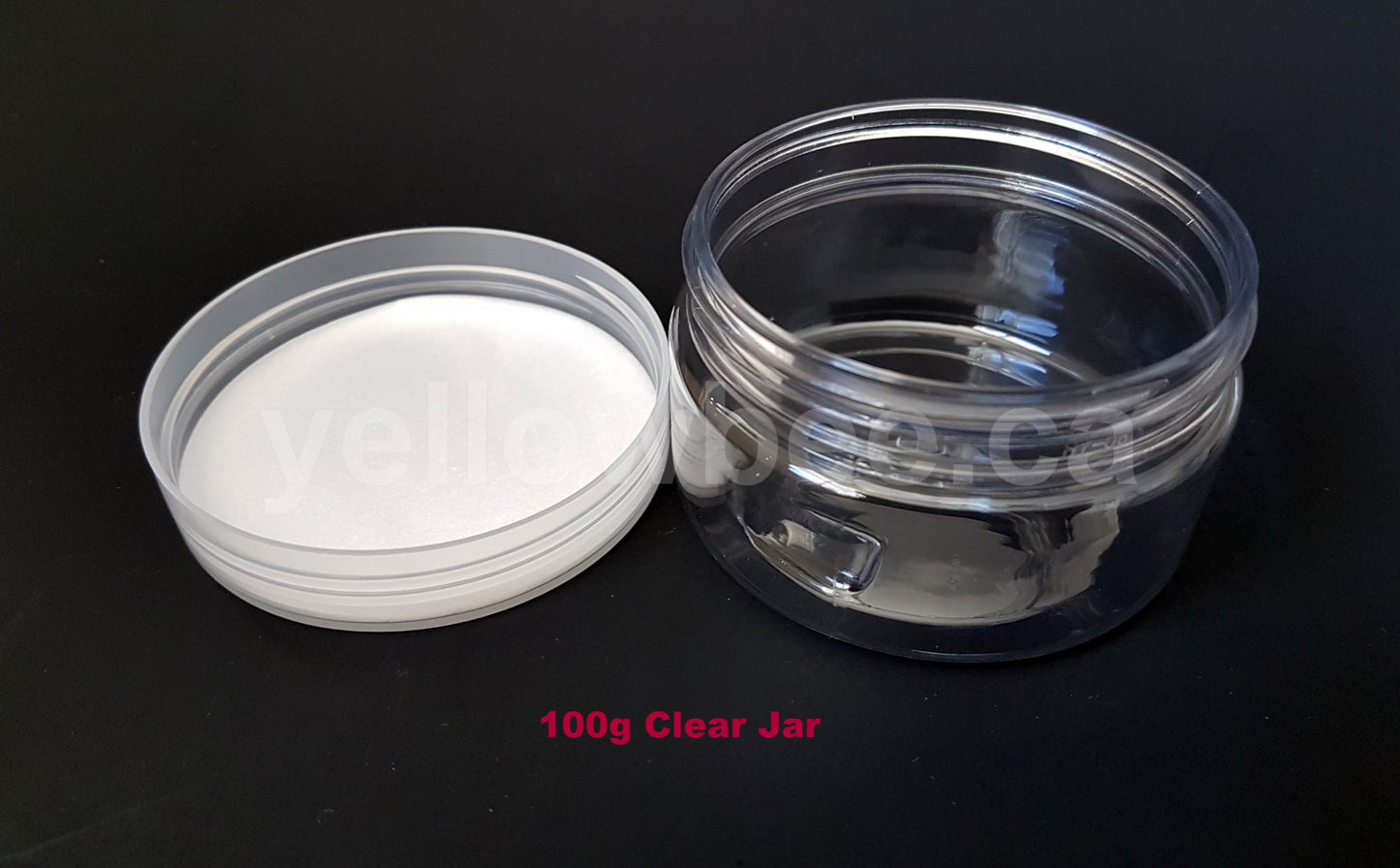 Clear PET Jar with Clear Lid - 100g