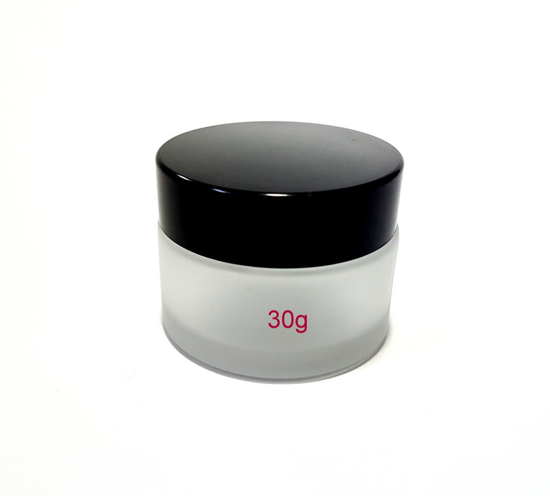 Frosted Glass Jar (Black Lid) - 30g / 1oz