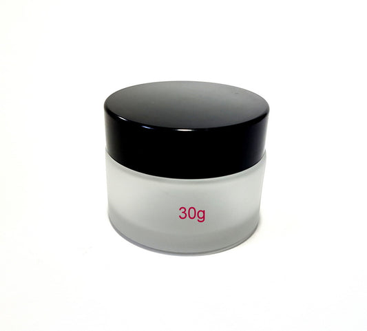 Frosted Glass Jar (Black Lid) - 30g / 1oz