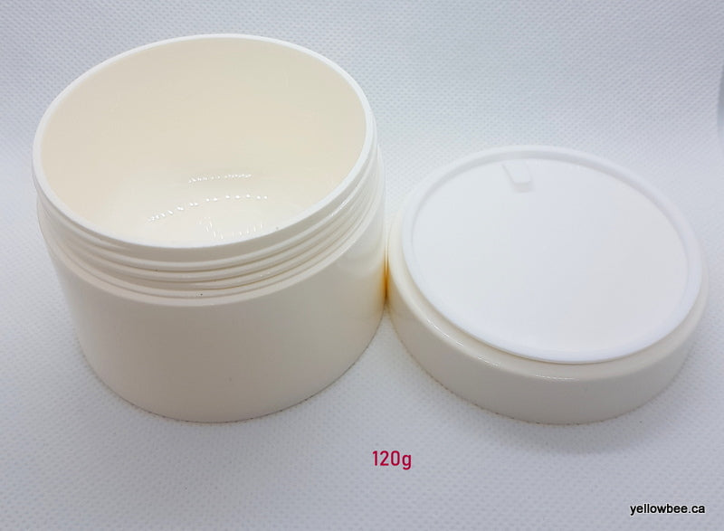 Hi-Gloss PP Plastic White Double Wall Jar - 120g