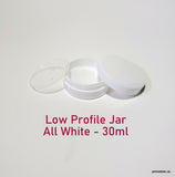 Low Profile Double Wall All-White Plastic Jar - 30ml