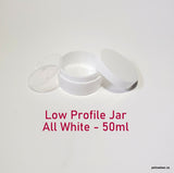 Low Profile Double Wall All-White Plastic Jar - 50ml