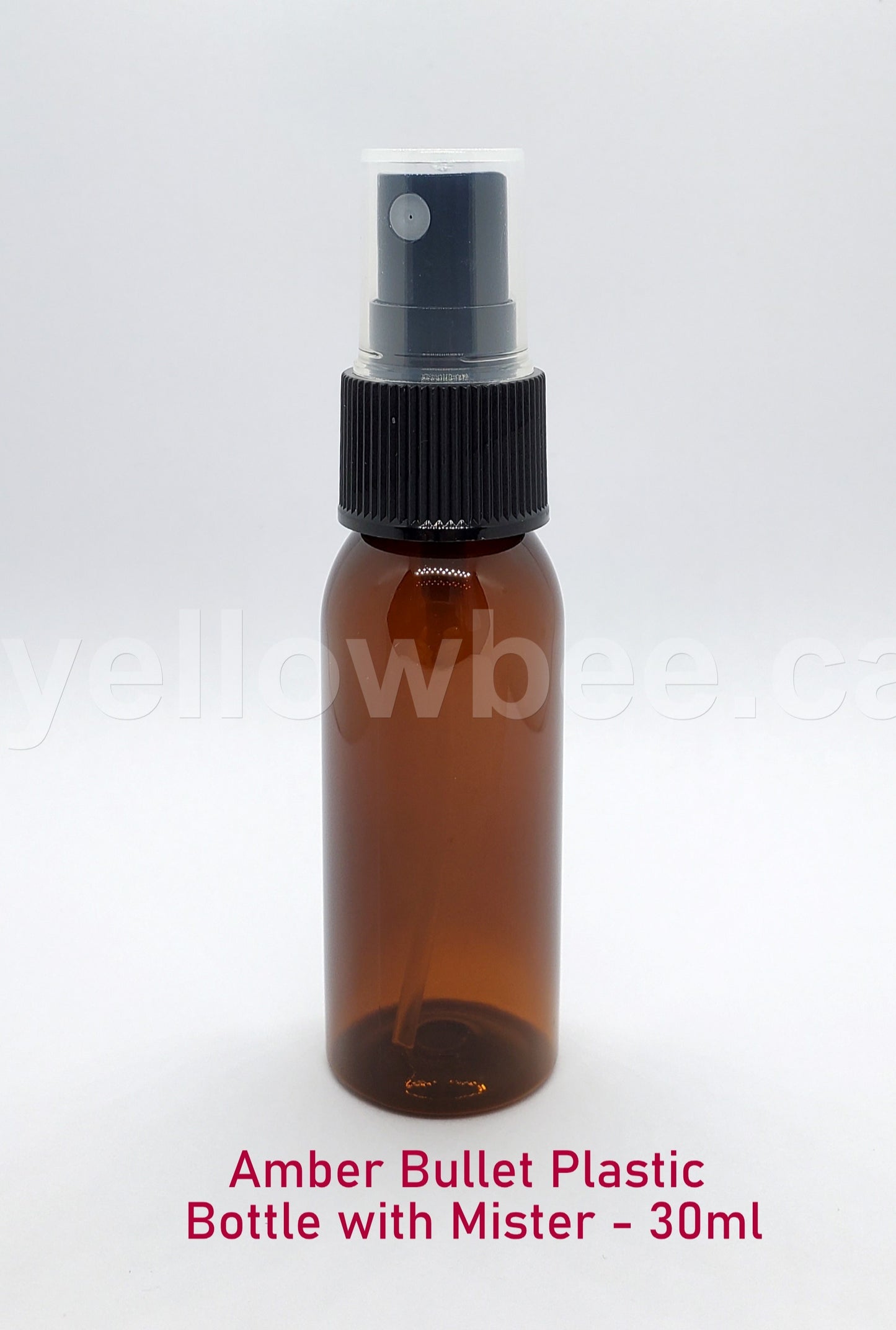 Amber Bullet Plastic Bottle with Mister - 30ml