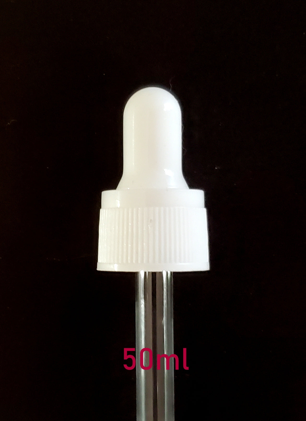 New WHITE Glass Tube Dropper for 50ml Bottle