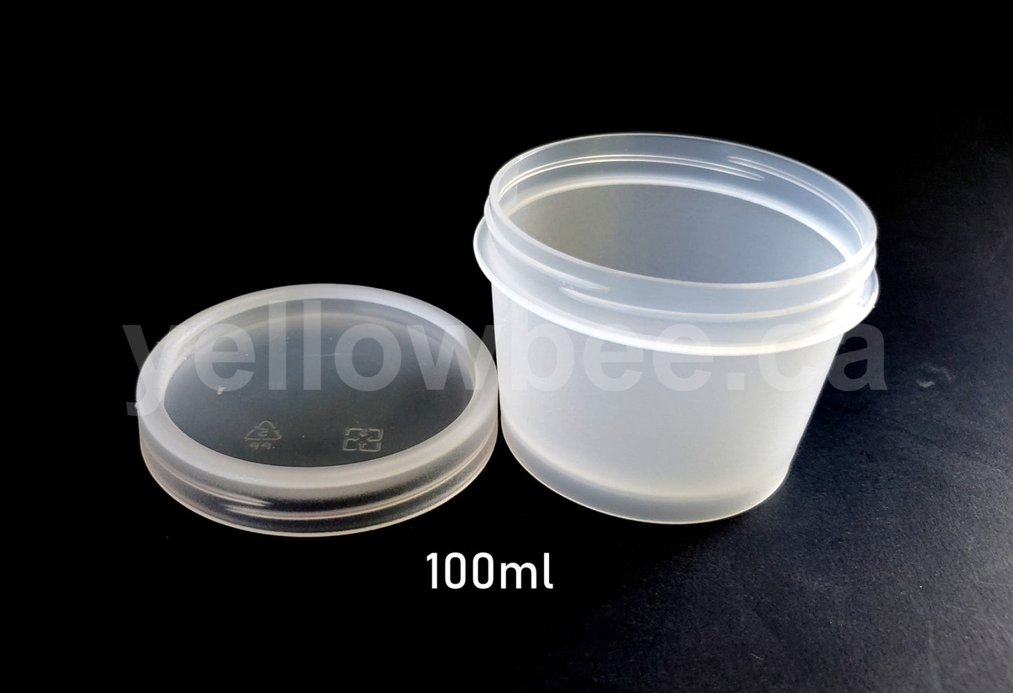 Frosted Plastic Tub - 100ml / 3.38oz (Full Case 250pcs)