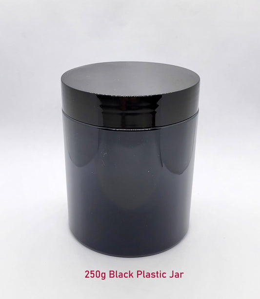 All Black Plastic Jar - 250g / 8.82oz