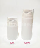 Airless Pump Bottle (Short) - White - 100ml / 3.34oz