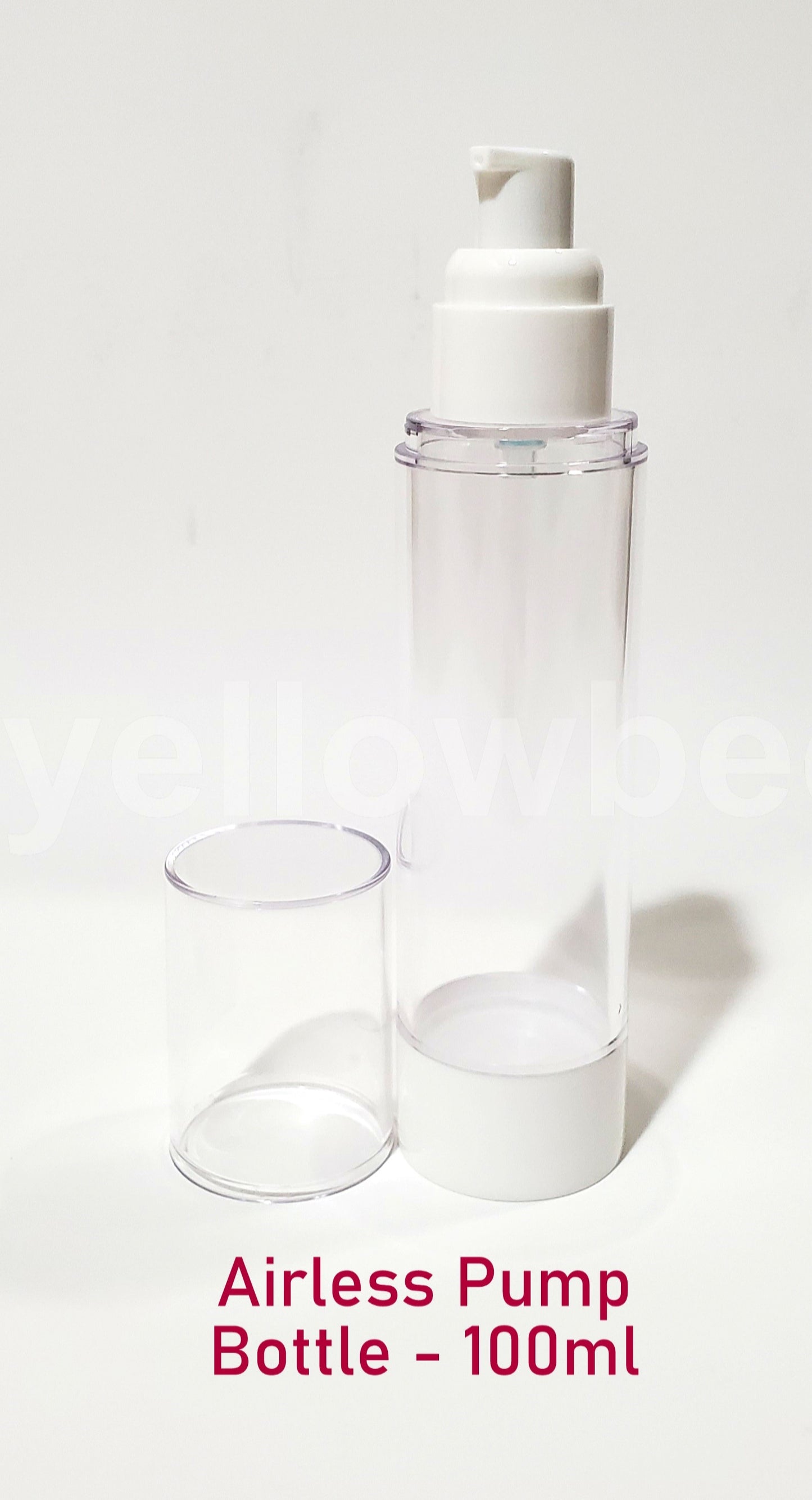 Clear Airless PUMP Bottle - 100ml / 3.38oz (Reusable)