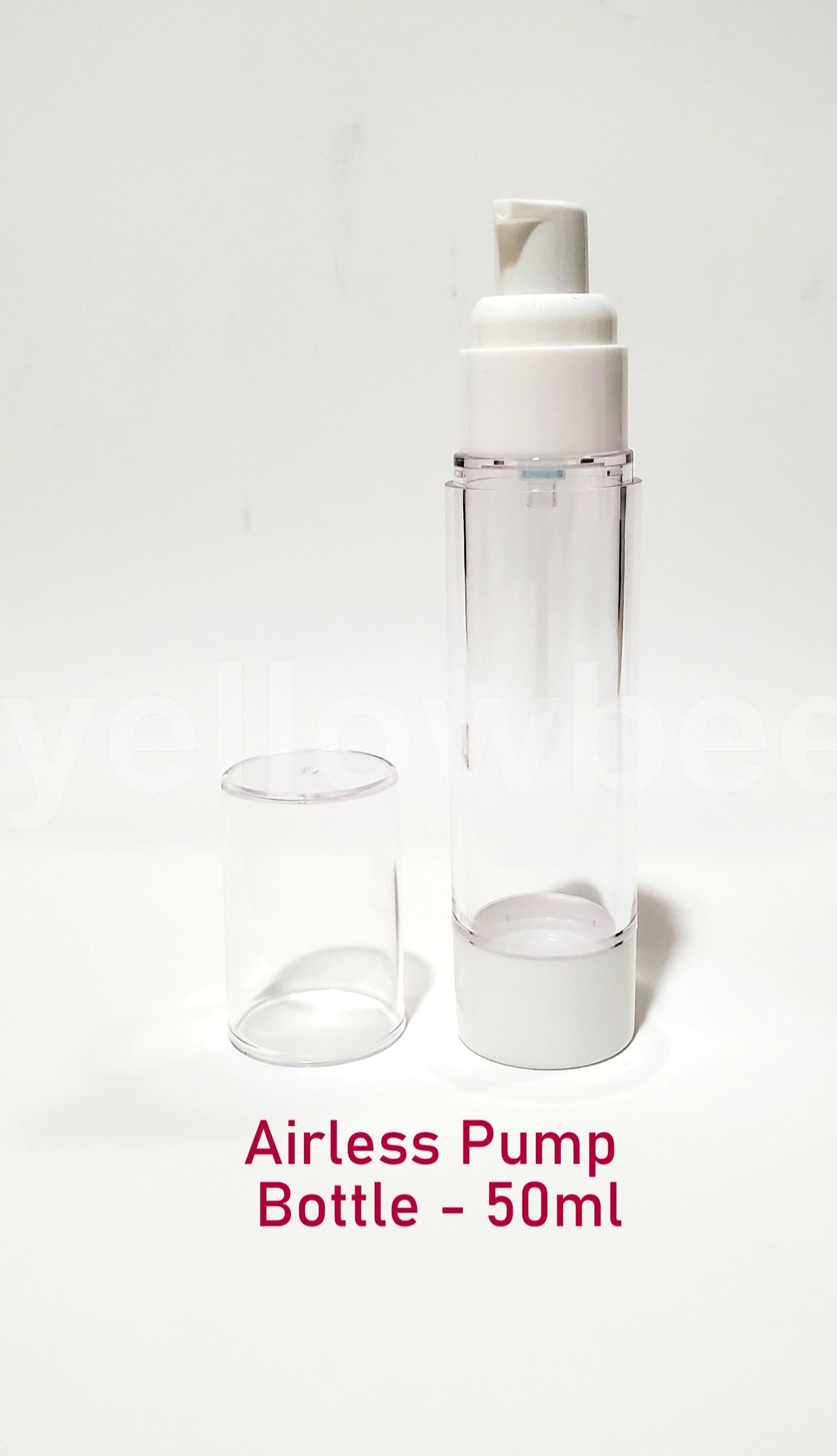 Clear Airless PUMP Bottle - 50ml / 1.67oz (Reusable)