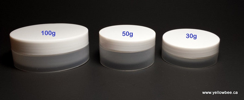 Low Profile Double Wall Plastic Jar with White Lid - 100ml