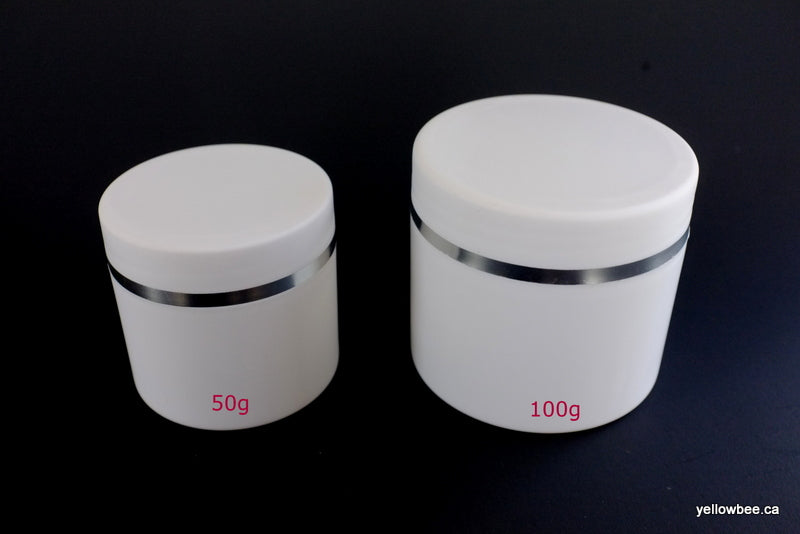 Double Wall Plastic Jar with Silver Trim - 100g