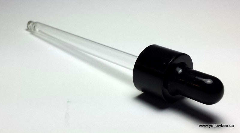 New Shiny Black Glass Tube Dropper for 50ml Bottle