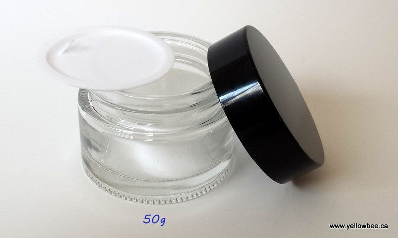 Clear Glass Jar (Black Lid) - 50g / 1.8oz