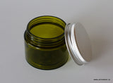 Olive Green Plastic Jar, Aluminum Lid - 30ml / 1oz