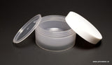 Low Profile Double Wall Plastic Jar with White Lid - 50ml