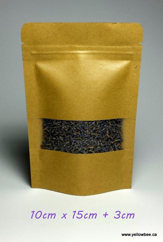 Resealable Self-Standing Kraft Pouch (Small) - 10cm x 15cm + 3cm (10 per pack)