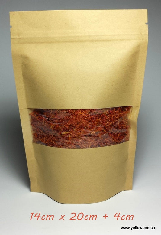 Resealable Self-Standing Kraft Pouch (Large) - 14cm x 20cm + 4cm (10 per pack)