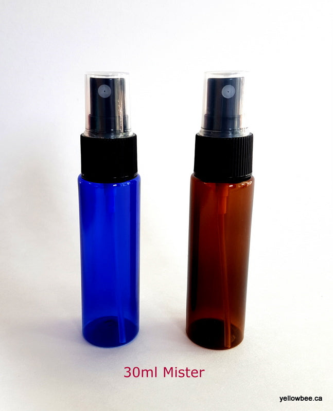 Amber Slim Plastic Bottle with Mister - 30ml