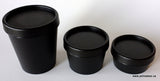 Black Plastic Tub - 250ml / 8.45oz (Full Case 250pcs)