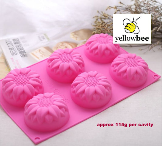 Soap Mould - 6 Cavity Sunflowers 2 - SM-008