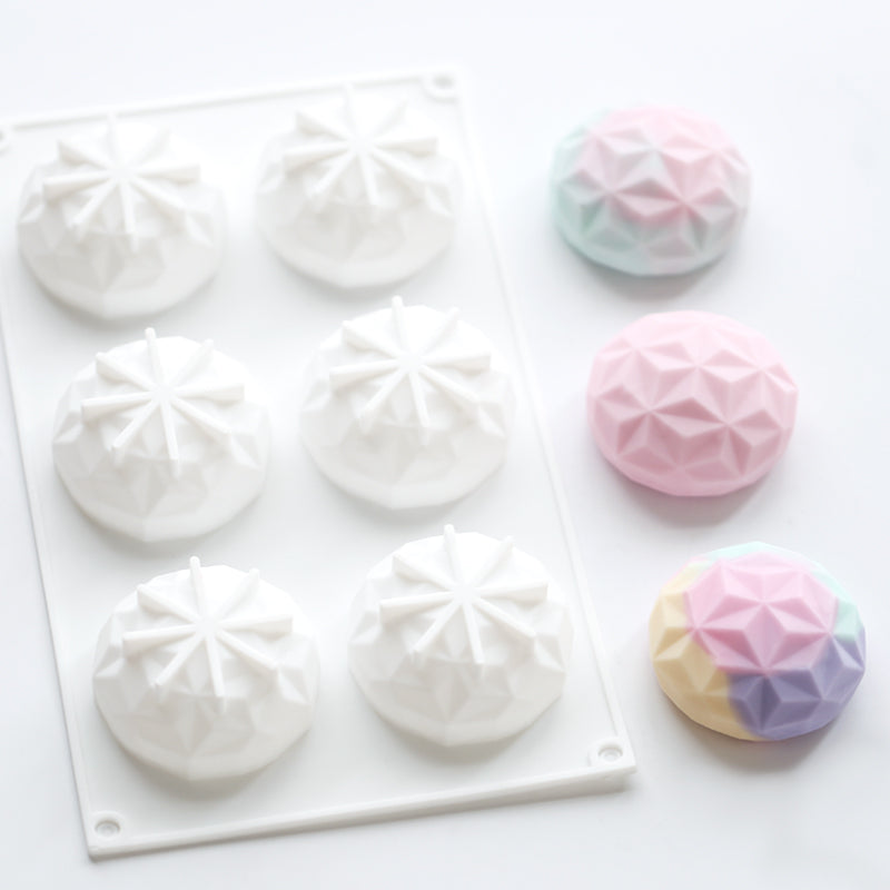 Soap Mould - 6 Cavity Diamond Cut - SM-028