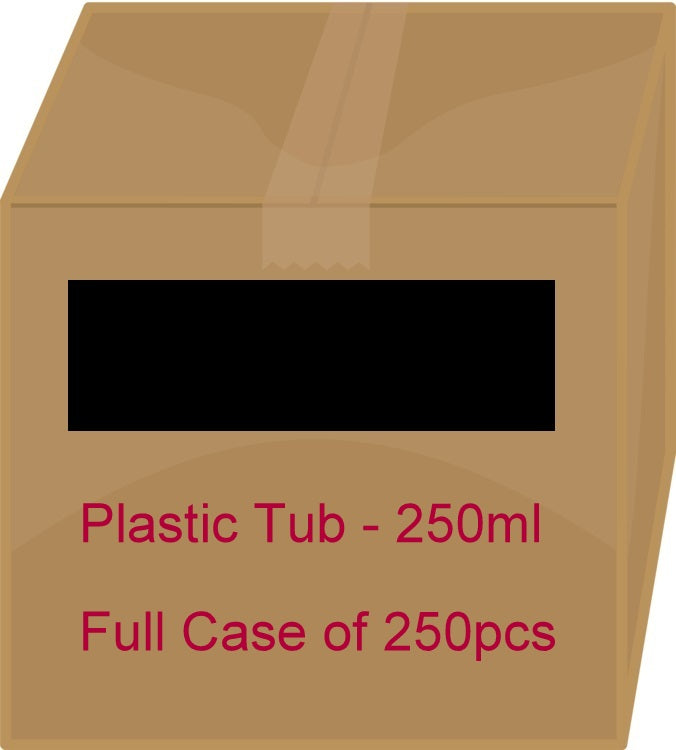 Black Plastic Tub - 250ml / 8.45oz (Full Case 250pcs)